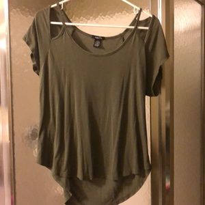 Olive Green Flowy Top